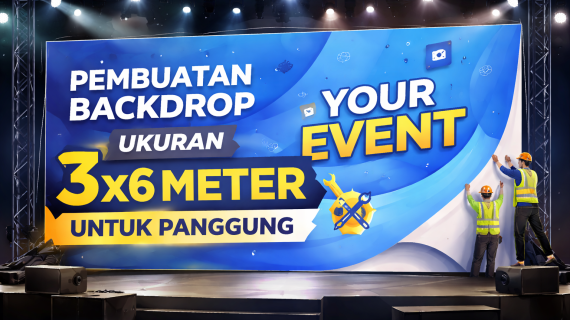 Pembuatan Backdrop Ukuran 3×6 Meter untuk Panggung